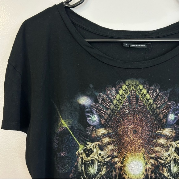 The Kooples Enchanted Tiger Black Short Sleeve Black T-shirt Size Small - Picture 4 of 10